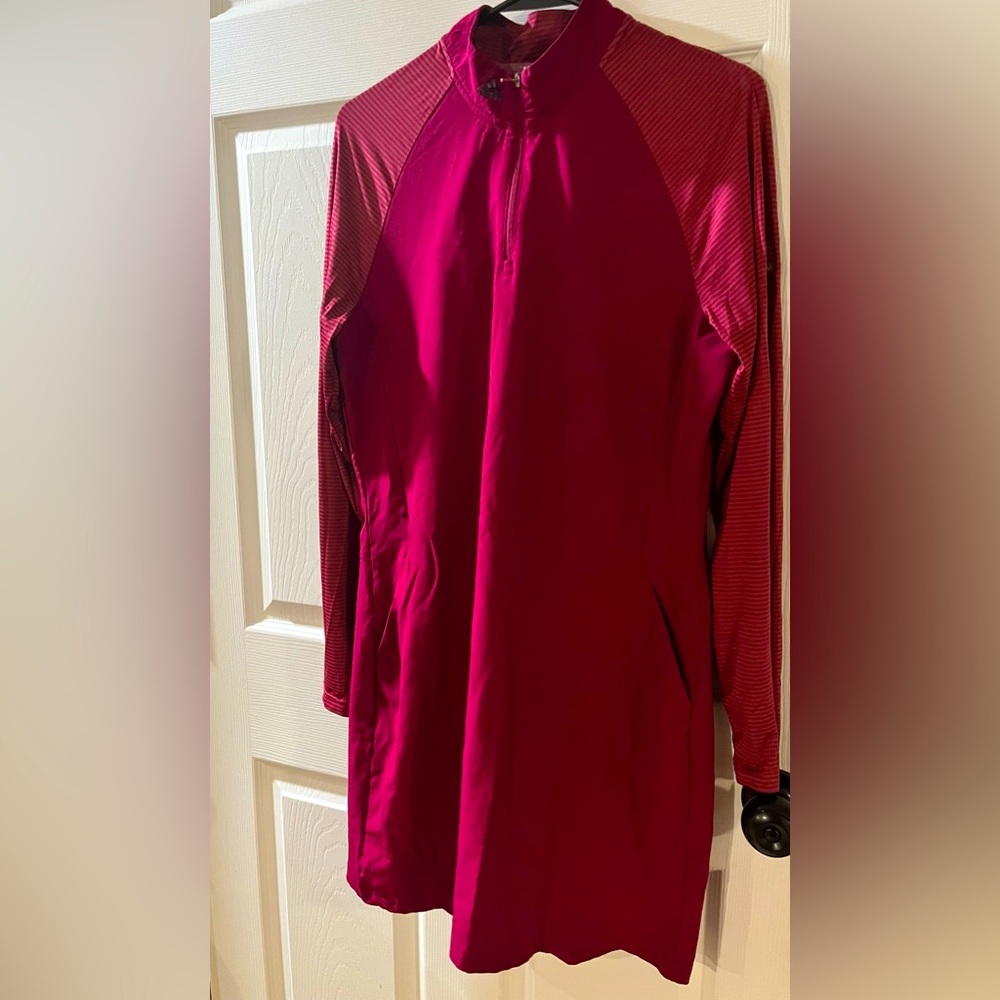 Beautiful long sleeve burgundy golf dress